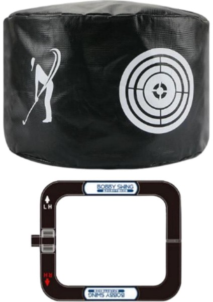 Golf Swing Trainer Seti Vuruş Çantası Yeni Başlayanlar Için Açık Hava Etki Gücü (Yurt Dışından)
