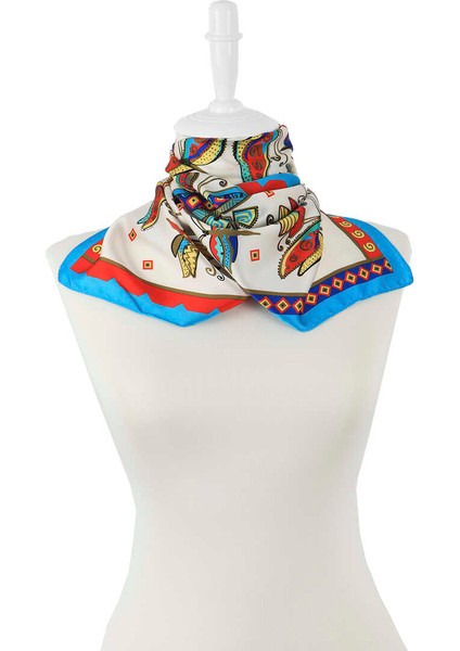 Su Yeşil Kırmızı Desenli Ipeksi Fular fiyatları