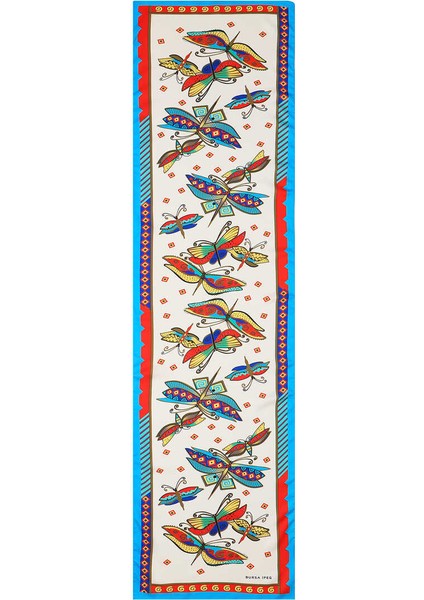 Su Yeşil Kırmızı Desenli Ipeksi Fular fırsatları