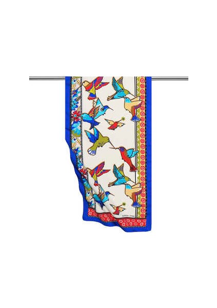 Sarı Yeşil Desenli Ipeksi Fular indirimleri