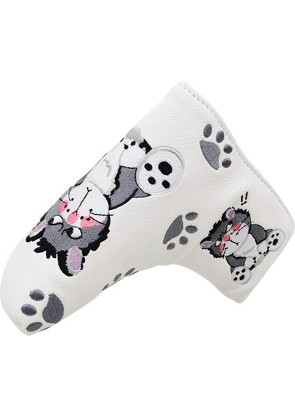 Moda Golf Club Headcover Golf Mallet Putter Baş Kapak Eğitim Ekipmanı L Şekilli Beyaz (Yurt Dışından)