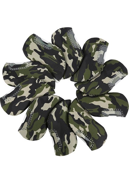 10PCS Golf Demir Kafa Kapakları Set Golf Demir Headcover Golf Kama Kapakları Set (Yurt Dışından)
