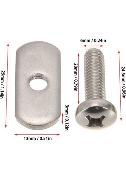 4 Pack Kayık Deniz Botu Vidaları + Palet Fındık Ray/pist Donanımı Montajı 24.5X6MM (Yurt Dışından) fiyatları