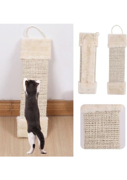 Three Beans Yeni Stil Asılı Dikdörtgen Sisal Kedi Tırmalamak Tahtası, Çizik Dirençli Kedi Oyuncak (Yurt Dışından)