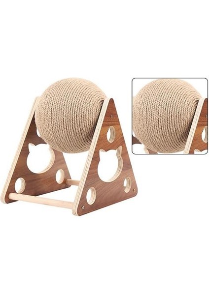 Ahşap Kedi Tırmalamak Topu Kedi Taşlama Pençe Sisal Kedi Tırmalamak Sonrası Tırmalamak Kedi Oyuncak (Yurt Dışından)