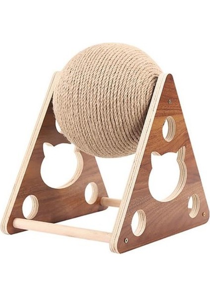 Ahşap Kedi Tırmalamak Topu Kedi Taşlama Pençe Sisal Kedi Tırmalamak Sonrası Tırmalamak Kedi Oyuncak (Yurt Dışından)