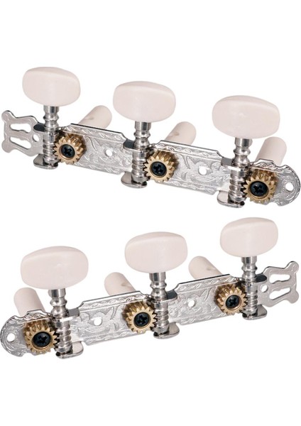 2 Adet Gümüş Klasik Gitar Tunelleri Tuning Kazıklar Keys Gitar Parçaları Için (Yurt Dışından)