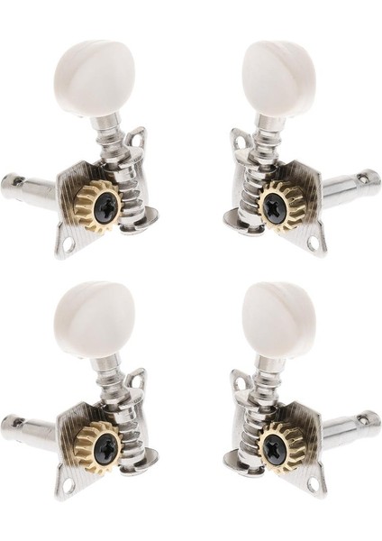 4 Parça Metal Açılan Ukulele Uke Tuning Pegs Tuner Yuvarlak Gümüş (Yurt Dışından)