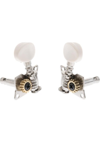4 Parça Metal Açılan Ukulele Uke Tuning Pegs Tuner Yuvarlak Gümüş (Yurt Dışından)