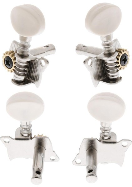 4 Parça Metal Açılan Ukulele Uke Tuning Pegs Tuner Yuvarlak Gümüş (Yurt Dışından)