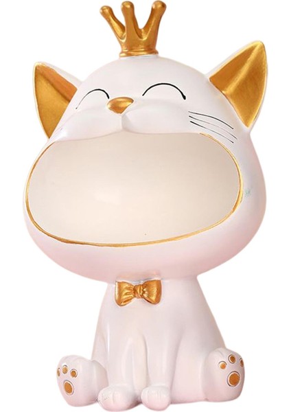 Cat Reçine Heykeli Heykelcik Heykelleri Masaüstü Decors Saklama Kutusu Dolabı (Yurt Dışından)