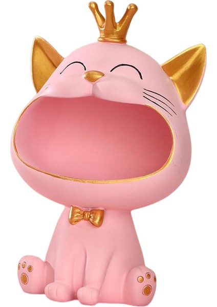 Cat Reçine Heykeli Heykelcik Heykelleri Masaüstü Decors Saklama Kutusu Dolabı Ev Pembe (Yurt Dışından) modelleri