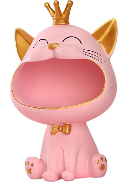 Cat Reçine Heykeli Heykelcik Heykelleri Masaüstü Decors Saklama Kutusu Dolabı Ev Pembe (Yurt Dışından) fırsatları