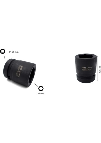 32 mm 1” 6 Köşe Havalı Lokma Anahtar C82-H32