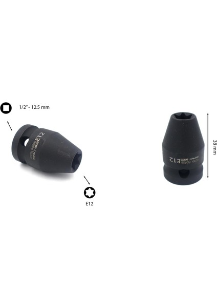 E12 1/2” Dişi Torx Havalı Lokma Anahtar C66-E12