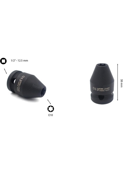 E10 1/2” Dişi Torx Havalı Lokma Anahtar C66-E10