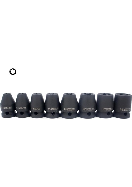 E10 - E24 1/2" Dişi Torx Havalı Lokma Takımı 8 Parça C66-R08
