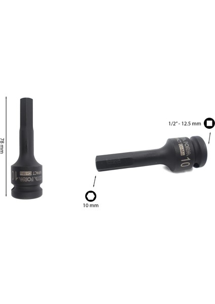 10 mm 1/2” Havalı Allen (Alyan) Uçlu Lokma C68-H10