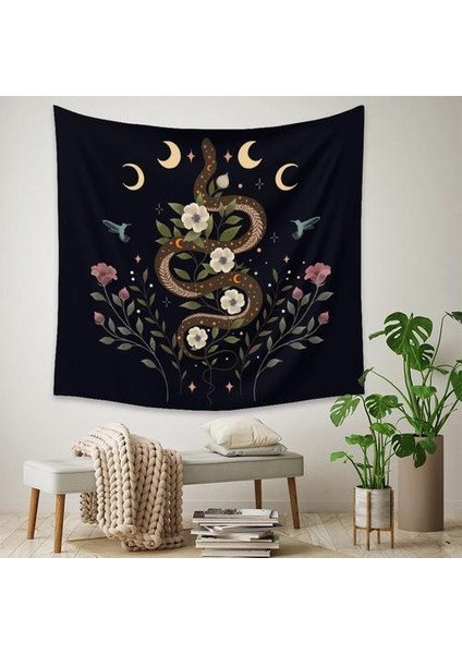 100 x 150 Cm Psychedelic Goblen Moon Faz Aşama Çiçek Goblen Duvar Asılı Kumaş Hippi Arka Plan Duvar Kapak Halı Ev Deco | Dekoratif (Yurt Dışından)