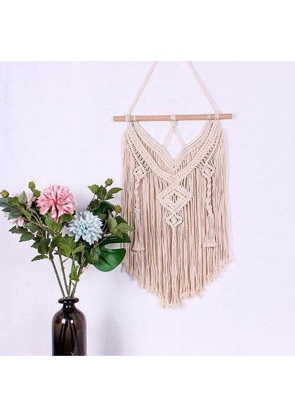 63 X 35 Cm Makrome Dokuma Goblen Duvar Asılı Halı Bohemian Püsküller Chic Oturma Odası Başucu Porch Ev Noel Düğün Süs | Dekoratif (Yurt Dışından) modelleri