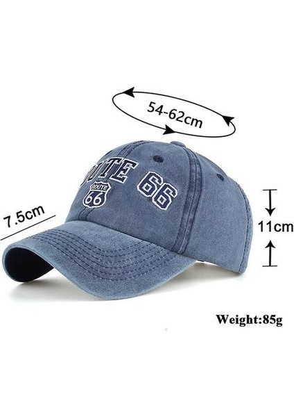 Three Beans Rota 66 Nakış Denim Beyzbol Şapkası Feueed Cap Sun Hat (Yurt Dışından)