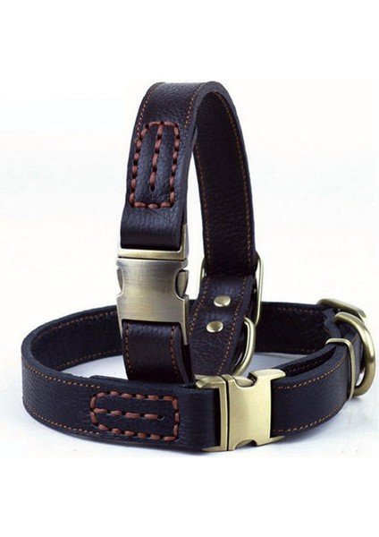 Dana Hakiki Deri Pet Köpek Yaka En Üst Sınıf Pet Eğitim Yaka Orta Büyük Köpekler Için Ağır Hizmet Tutabilen | Köpek Yaka (33 ~ 51 Cm x 2.5 Cm) (Yurt Dışından) modelleri