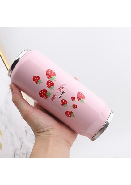 Sevimli Çilek Girly Yalıtımlı Su Şişesi Paslanmaz Çelik Taşınabilir Geniş Ağız Su Kupası, 500ml, Seyahat Termos Şişesi | Vakumlu Şişeler Ve Termoslar (Pembe) (Yurt Dışından) modelleri