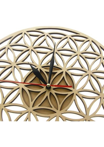 Çiçek Hayat Kiralık Yüzükler Geometrik Ahşap Duvar Saati Kutsal Geometri Lazer Kesim Saat Izle Eve Yükleme Oda Dekor | Duvar Saatleri (Yurt Dışından)