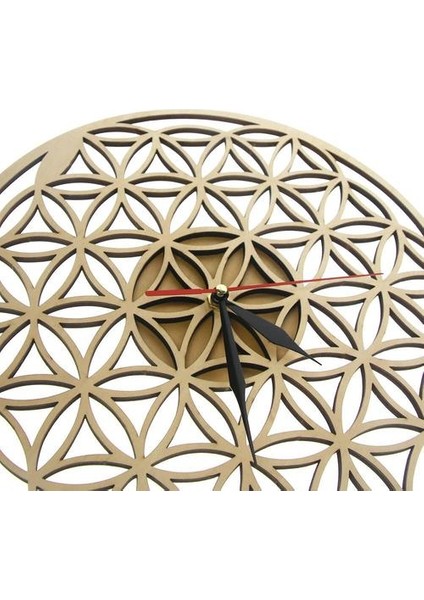 Çiçek Hayat Kiralık Yüzükler Geometrik Ahşap Duvar Saati Kutsal Geometri Lazer Kesim Saat Izle Eve Yükleme Oda Dekor | Duvar Saatleri (Yurt Dışından)