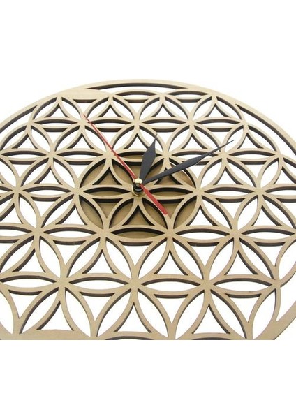 Çiçek Hayat Kiralık Yüzükler Geometrik Ahşap Duvar Saati Kutsal Geometri Lazer Kesim Saat Izle Eve Yükleme Oda Dekor | Duvar Saatleri (Yurt Dışından)