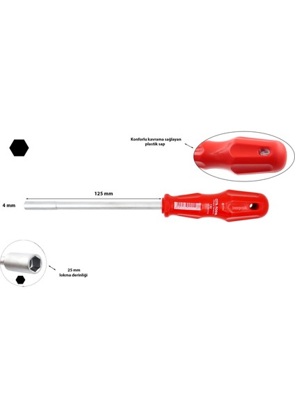 4 mm Lokma Tornavida 1304M