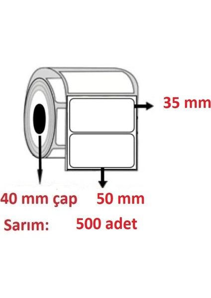 35X50 Eco Termal Etiket( 500LÜ ) 3 RULO 1500 ADET