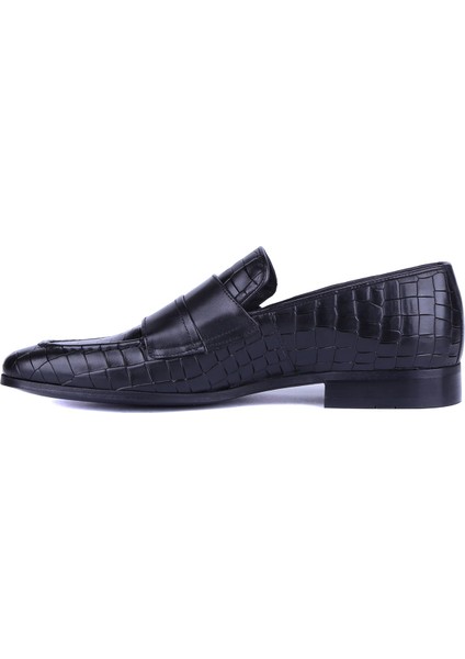 - Siyah Kroko Hakiki Deri Erkek Günlük Ayakkabı 2520 - 6934 modelleri