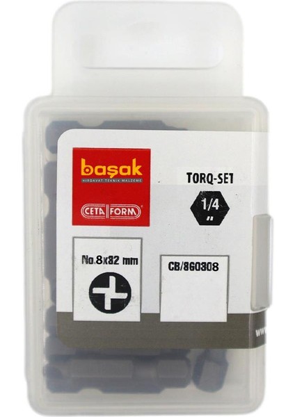 Torq-Set Uçlu Bits No 8 x 32MM CB/860308