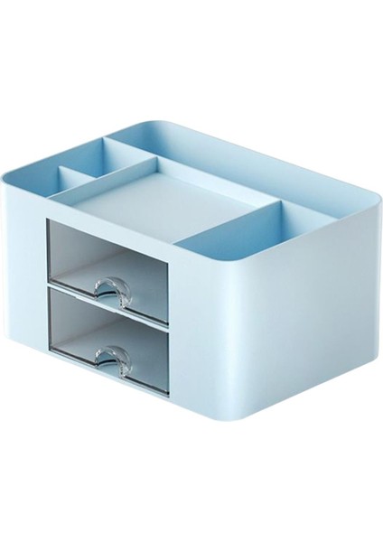 Pen Tutucu Ofis Masası Organizatör Çekmeceli Masaüstü Kalem Organizasyonu Mavi (Yurt Dışından)