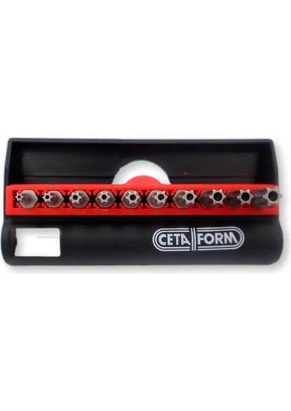 CB/ST113T Delikli Torx Bits Uç Takımı + Bits Tutucu 11 Parça (1 Adet)
