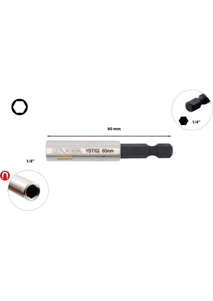 CB/ST113T Delikli Torx Bits Uç Takımı + Bits Tutucu 11 Parça (1 Adet)