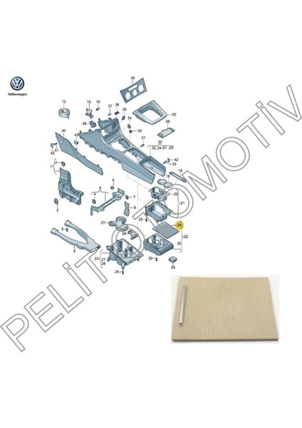 Passat B7 (2011-2015) Orta Konsol Sürgülü Kapak 3C0857503 Bej fiyatları