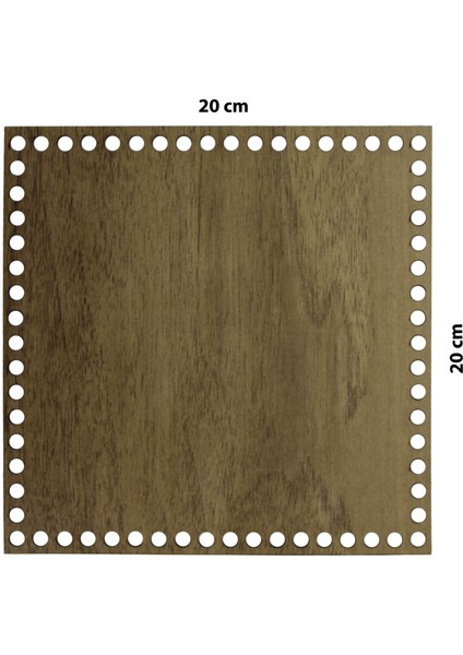 Ahşap Sepet Tepsi Tabanı Kare 20X20 cm Açık Meşe Çift Yüz 3mm Mdf