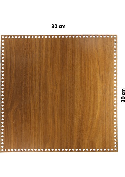 Ahşap Sepet Tepsi Tabanı Kare 30X30 cm Ceviz Çift Yüz 3mm Mdf