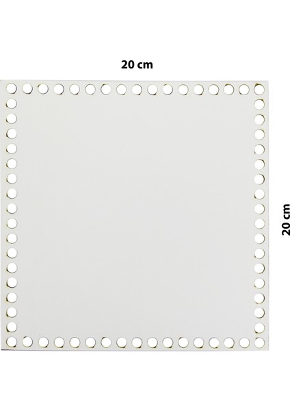 Ahşap Sepet Tepsi Tabanı Kare 20X20 cm Beyaz Çift Yüz 3mm Mdf