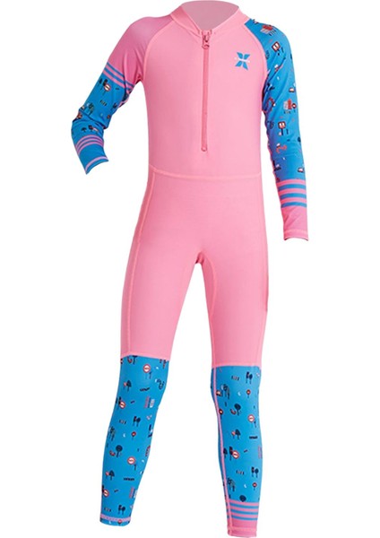Çocuklar Wetsuit Dalış Mayoları Tüplü Şnorkel Uzun Kollu Termal Fullsuit Pembe Xl (Yurt Dışından)