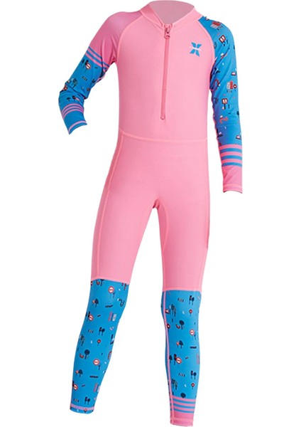 Çocuklar Wetsuit Dalış Mayoları Tüplü Şnorkel Uzun Kollu Termal Fullsuit Pembe Xl (Yurt Dışından)