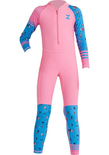 Çocuklar Wetsuit Dalış Mayoları Tüplü Şnorkel Uzun Kollu Termal Fullsuit Pembe Xl (Yurt Dışından)