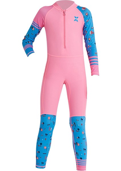 Çocuklar Wetsuit Dalış Mayoları Tüplü Şnorkel Uzun Kollu Termal Fullsuit Pembe Xl (Yurt Dışından)