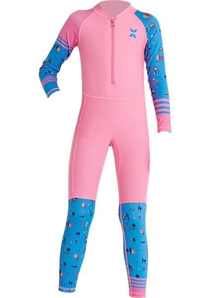 Çocuklar Wetsuit Dalış Mayoları Tüplü Şnorkel Uzun Kollu Termal Fullsuit Pembe Xl (Yurt Dışından)