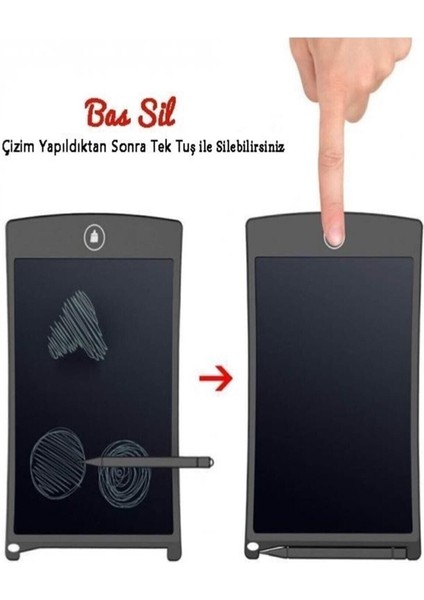 Writing Tablet LCD 8.5 Inç Dijital Kalemli Çizim Yazı Tahtası Grafik Not Yazma Eğitim Tableti