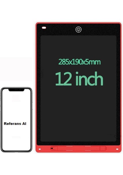 12&quot; Renkli Dijital Yazı Tahtası 12 Inc Grafik Tablet Dijital Not Tahtası Yaz-Sil Dijital Not Tahtası