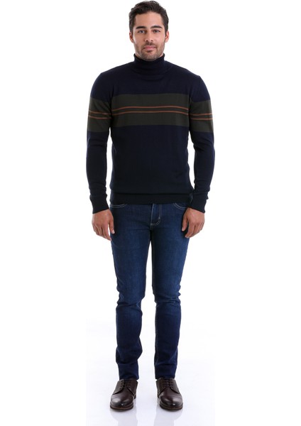 Regular Fit Desenli Balıkçı Yaka Triko Yün Kazak fırsatları