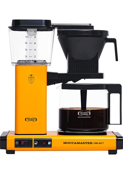 Moccamaster Select Filtre Kahve Makinesi Cam Potlu, Biber Sarısı